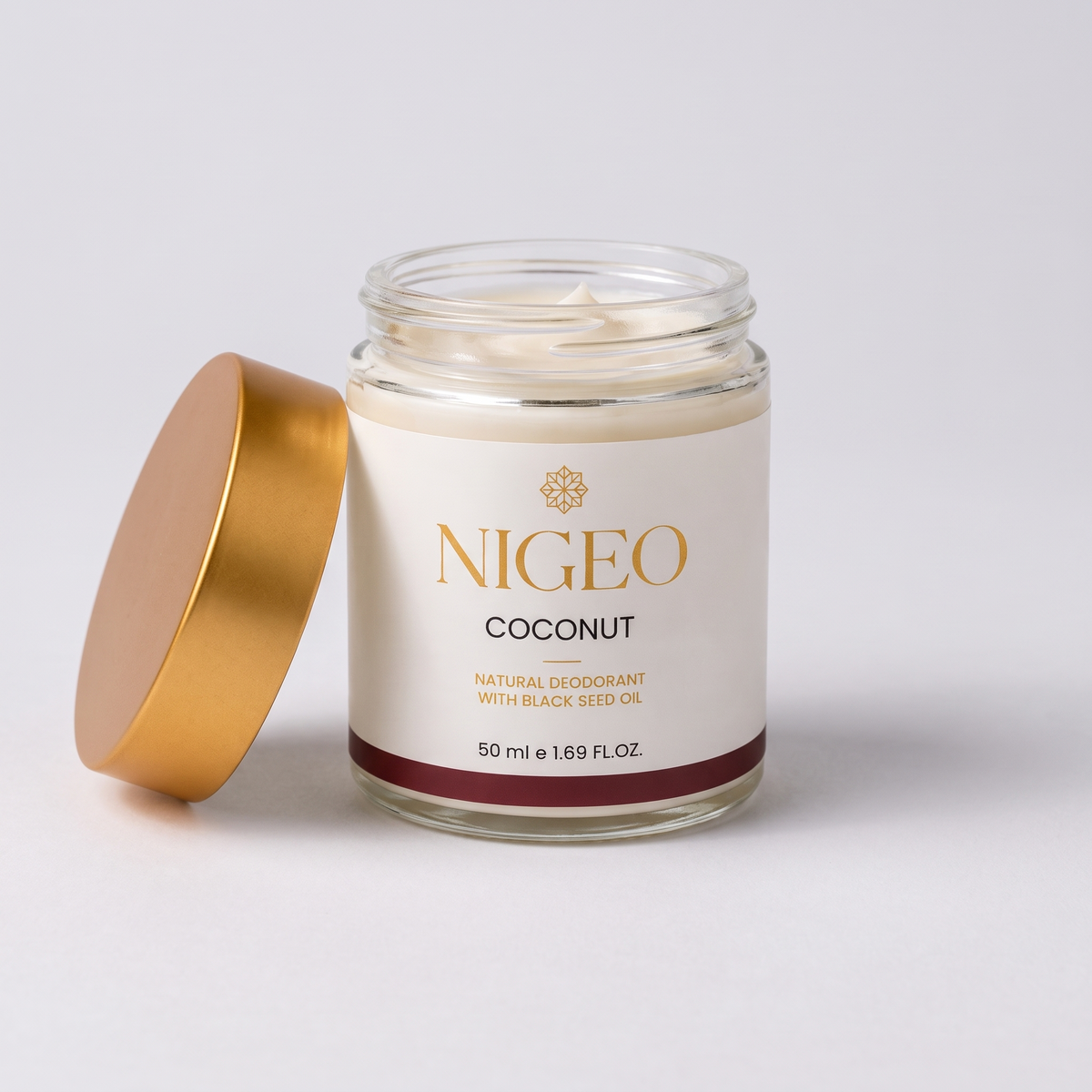 NIGEO Coconut open jar showing cream
